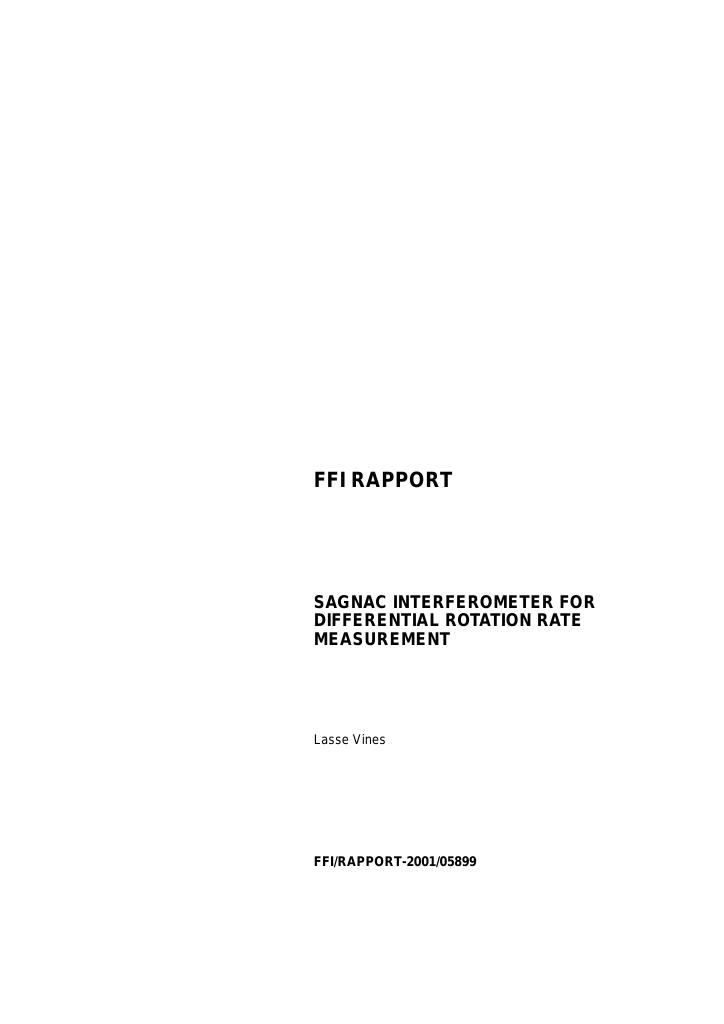 Forsiden av dokumentet Sagnac interferometer for differential rotation rate measurement