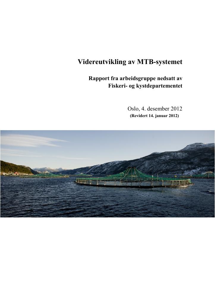 Forsiden av dokumentet Videreutvikling av MTB-systemet