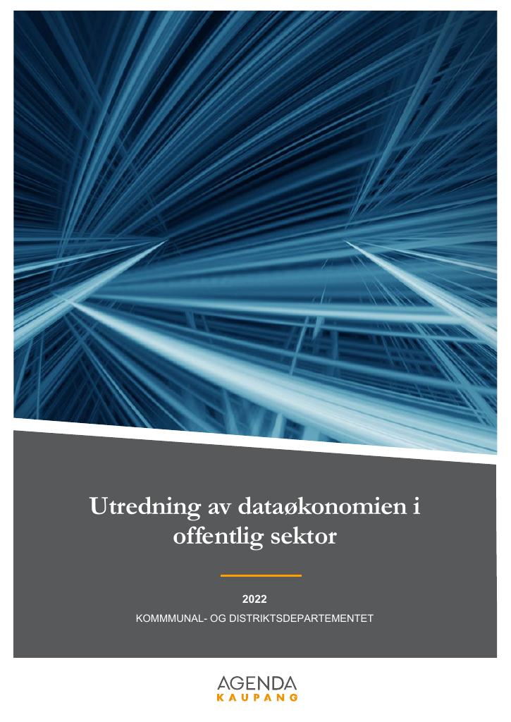 Forsiden av dokumentet Utredning av dataøkonomien i offentlig sektor