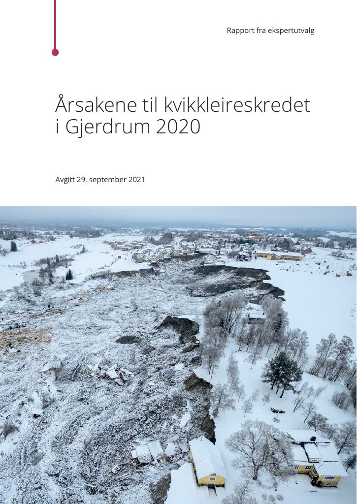 Forsiden av dokumentet Årsakene til kvikkleireskredet i Gjerdrum 2020