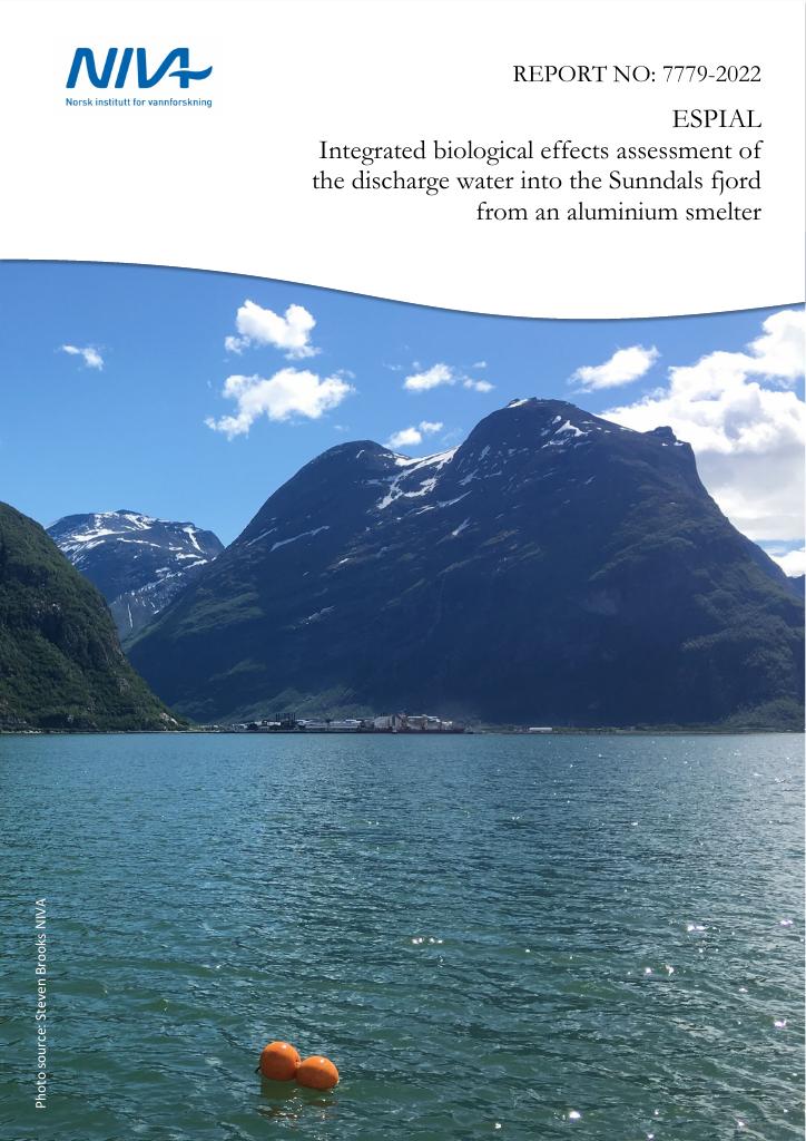 Forsiden av dokumentet Integrated biological effects assessment of the discharge water into the Sunndals fjord from an aluminium smelter