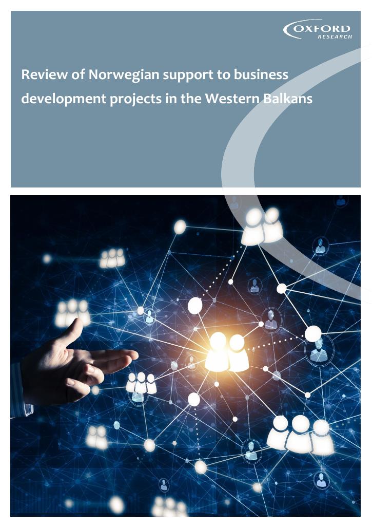 Forsiden av dokumentet Review of Norwegian support to business development projects in the Western Balkans