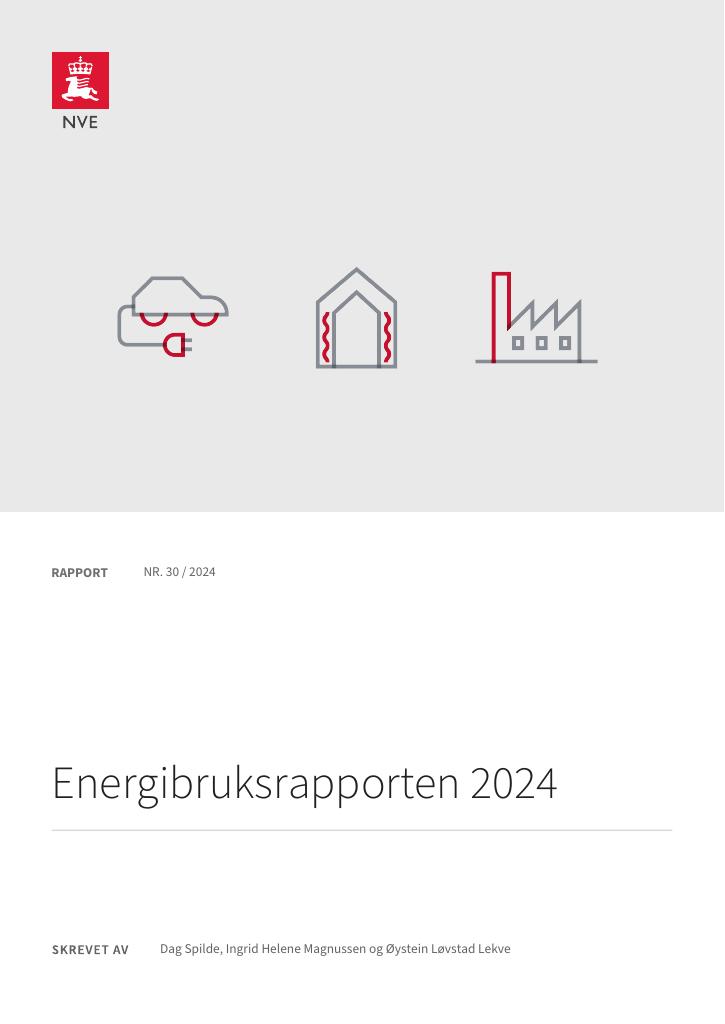 Forsiden av dokumentet Energibruksrapporten 2024