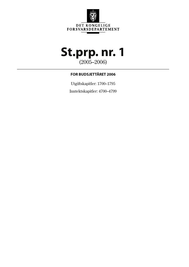 Forsiden av dokumentet St.prp. nr. 1 (2005-2006)