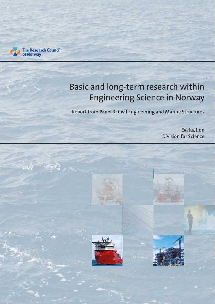 Forsiden av dokumentet Basic and long-term research within engineering Science in Norway
