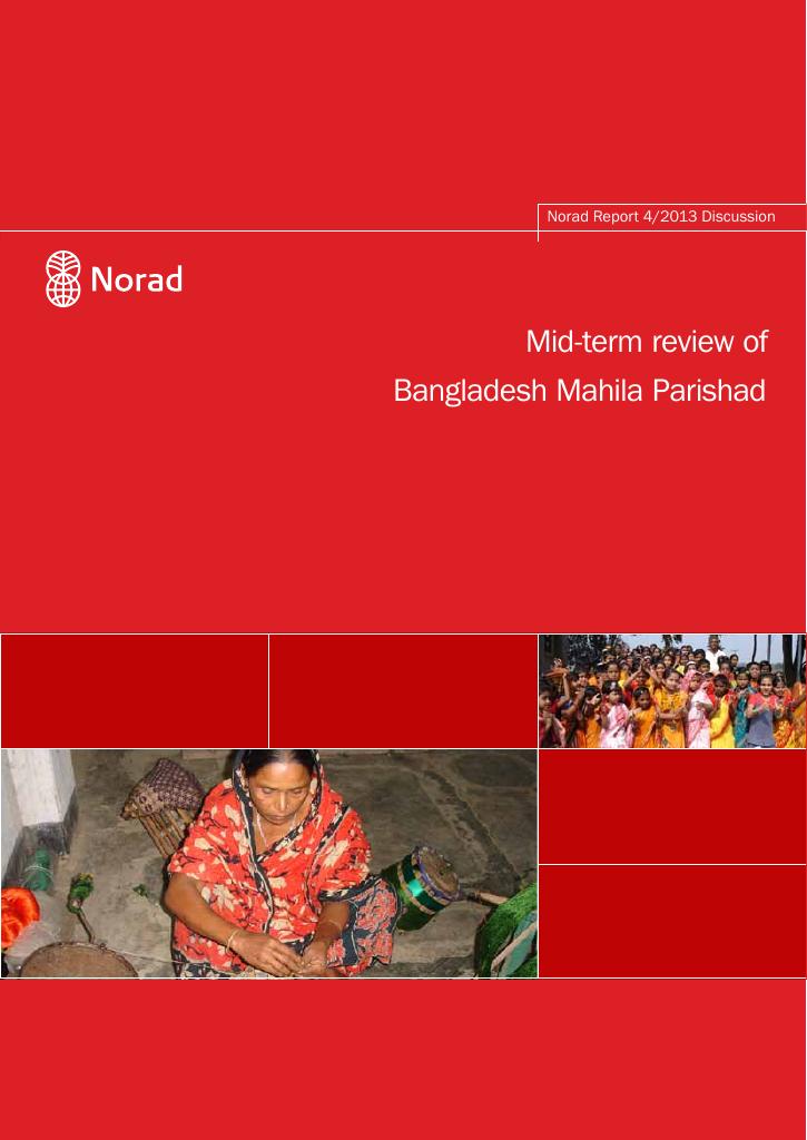 Forsiden av dokumentet Mid-term review of Bangladesh Mahila Parishad