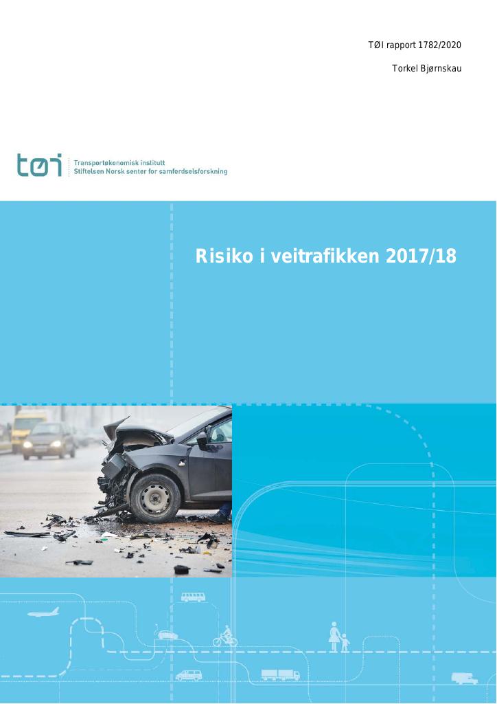 Forsiden av dokumentet Risiko i veitrafikken 2017/18