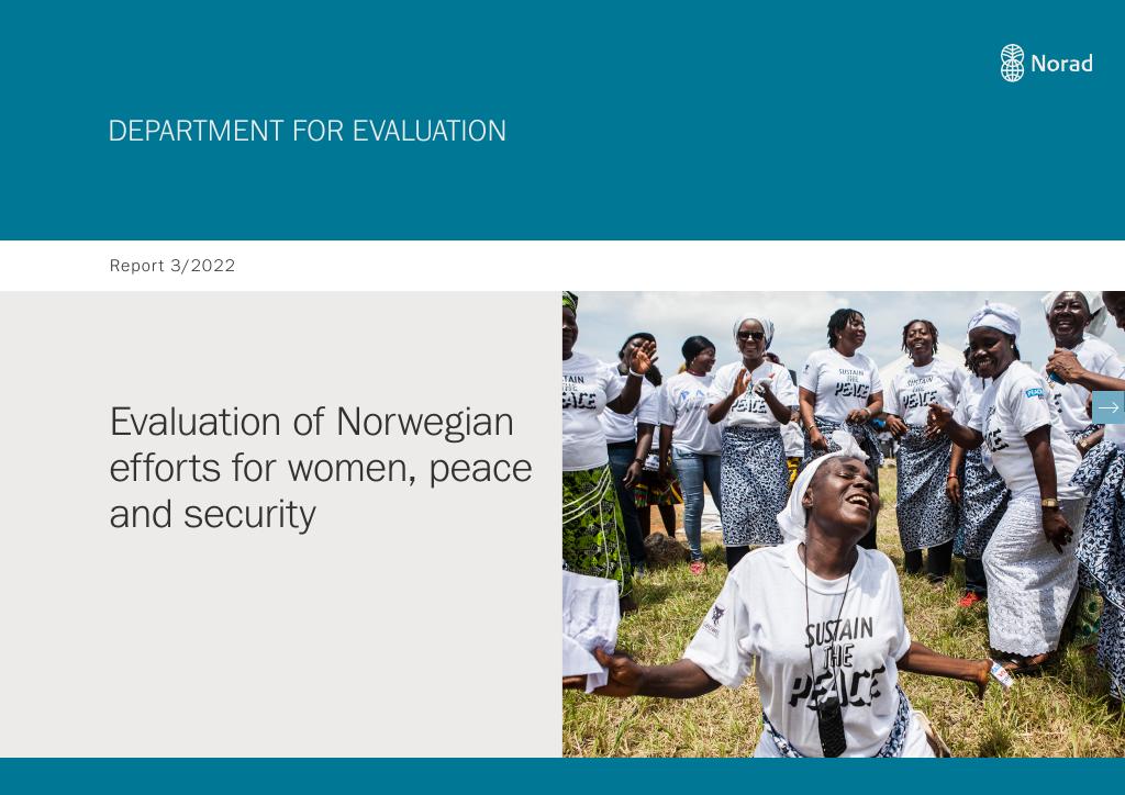 Forsiden av dokumentet Evaluation of Norwegian efforts for women, peace and security