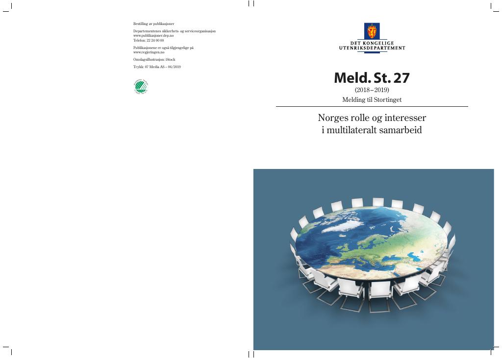 Forsiden av dokumentet Meld. St. 27 (2018–2019)
