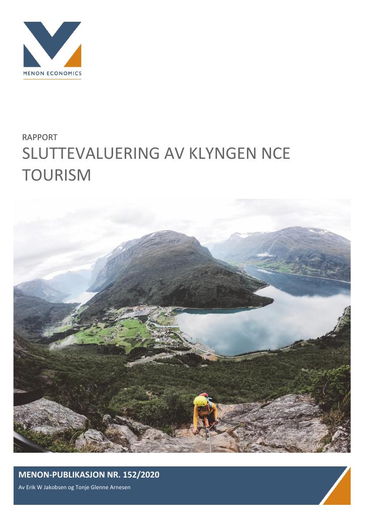Forsiden av dokumentet SLUTTEVALUERING AV KLYNGEN NCE  TOURISM