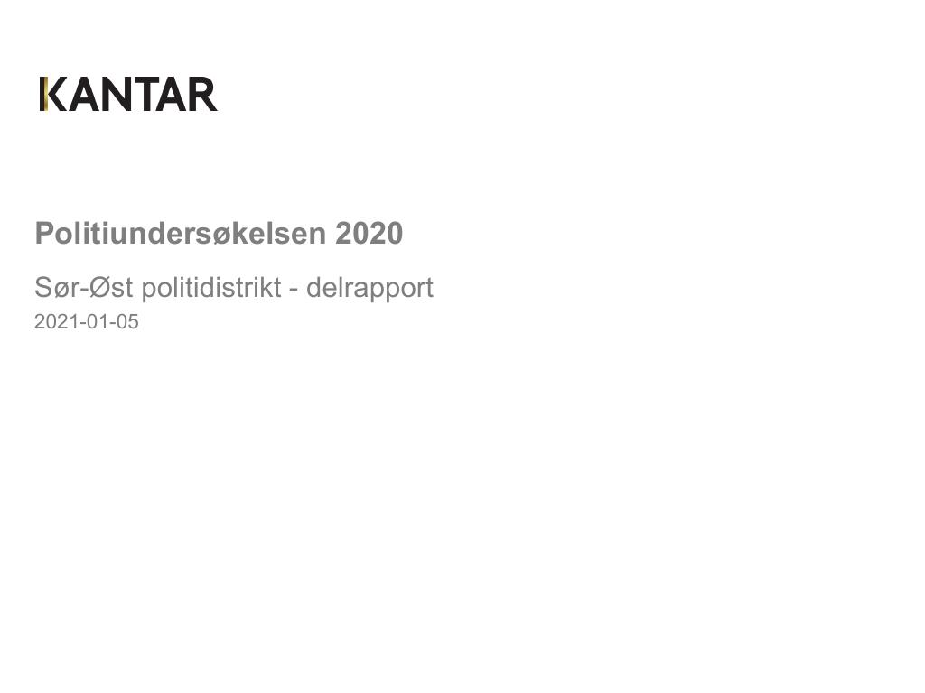 Forsiden av dokumentet Innbyggerundersokelsen 2020 delrapport for Sør-Øst