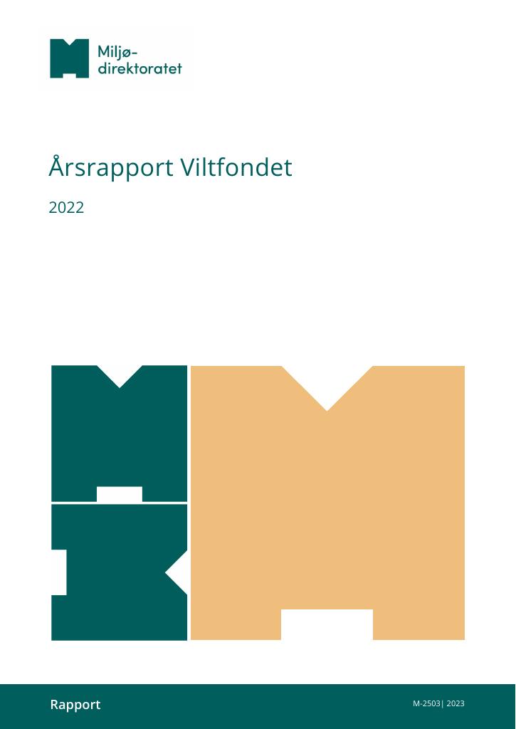 Forsiden av dokumentet Årsrapport Viltfondet 2022