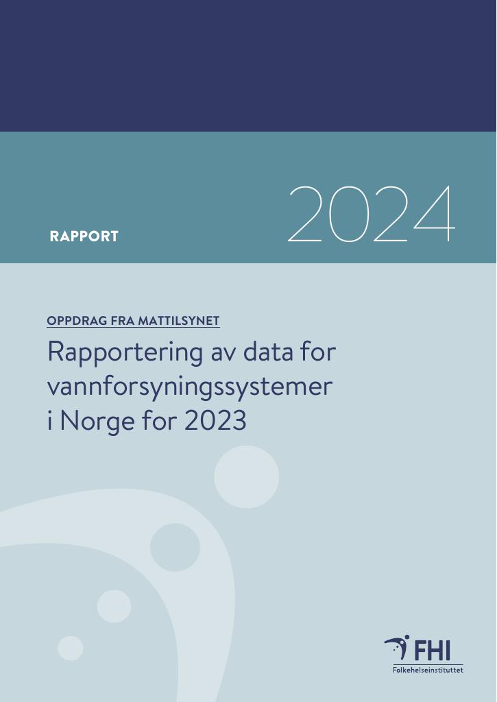 Forsiden av dokumentet Rapportering av data for vannforsyningssystemer i Norge for 2023