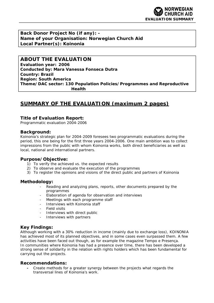 Forsiden av dokumentet Programmatic evaluation 2004-2006