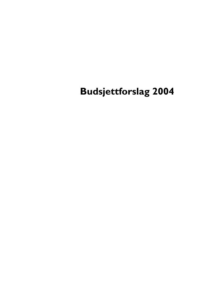 Forsiden av dokumentet Budsjettforslag 2004 - Forskningsrådet