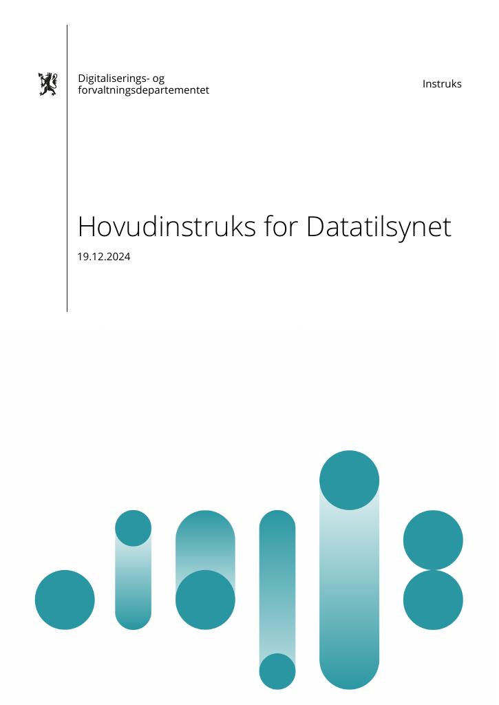 Forsiden av dokumentet Hovudinstruks for Datatilsynet 2025