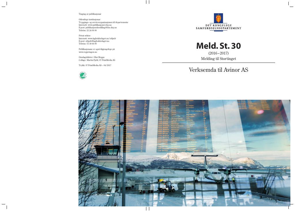 Forsiden av dokumentet Meld. St. 30 (2016–2017)