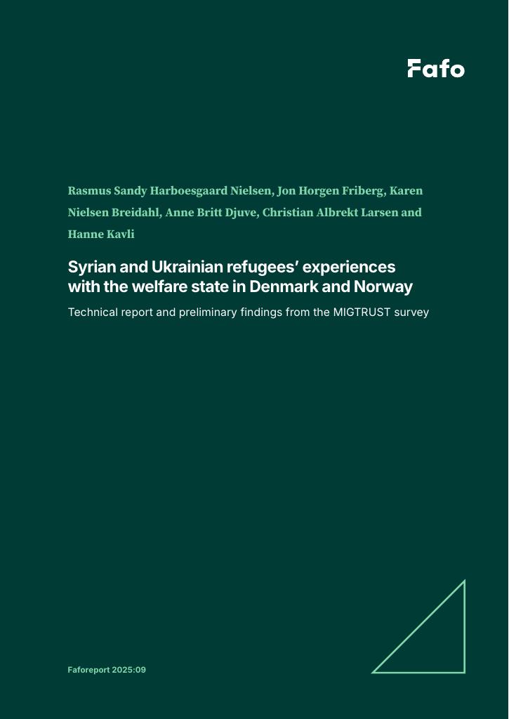 Forsiden av dokumentet Syrian and Ukrainian refugeesʼ experiences with the welfare state in Denmark and Norway