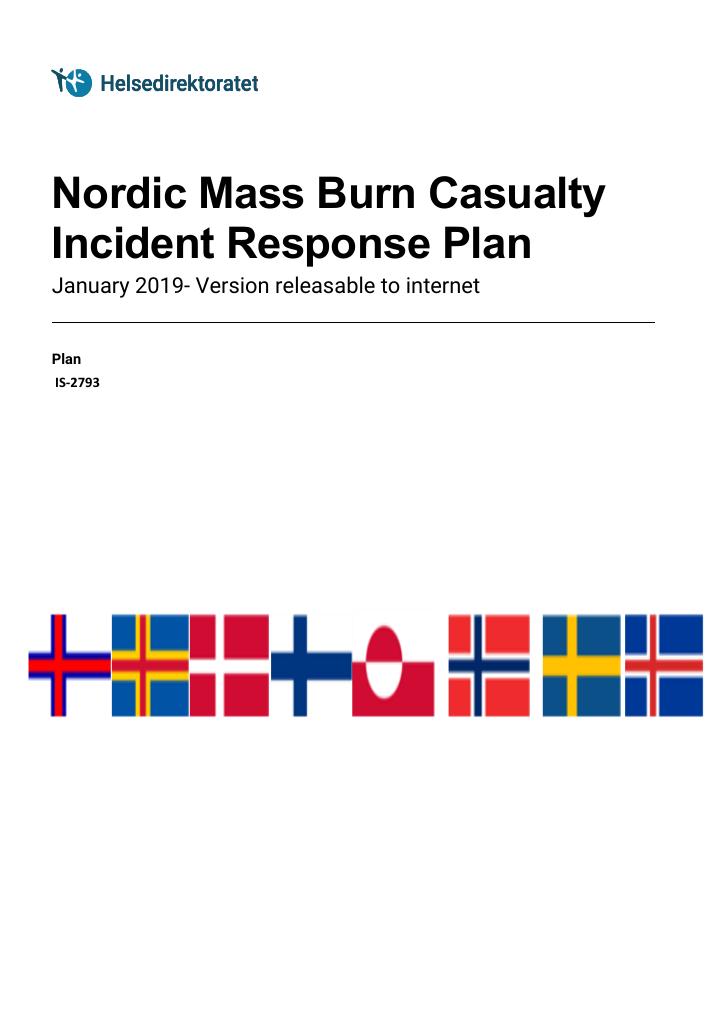 Forsiden av dokumentet Nordic Mass Burn Casualty Incident Response Plan