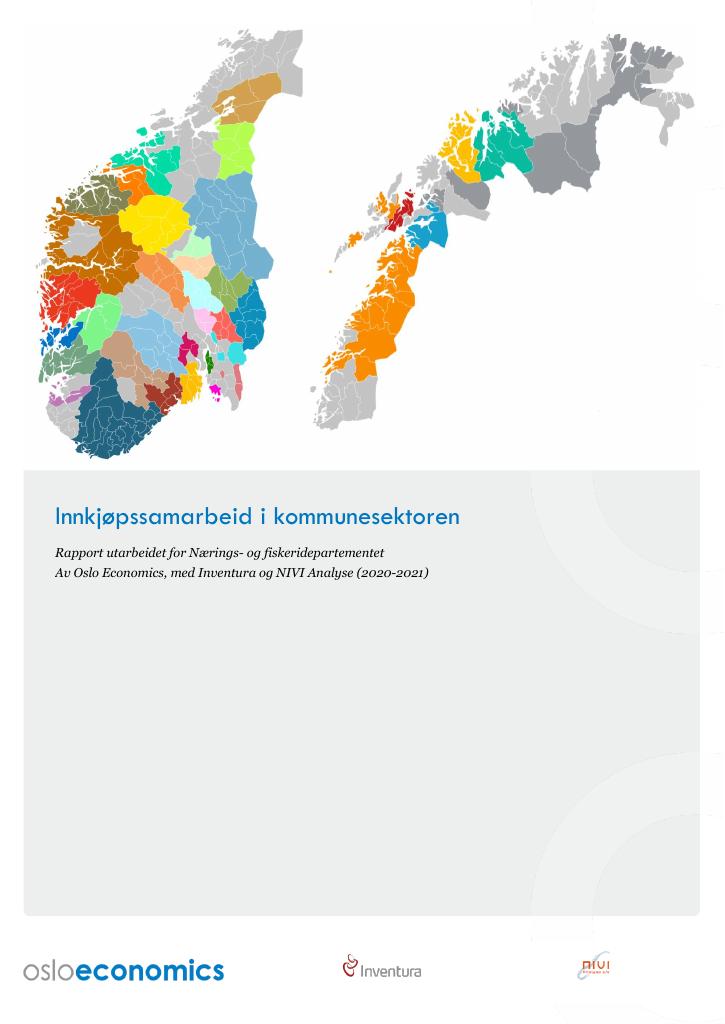 Forsiden av dokumentet Innkjøpssamarbeid i kommunesektoren