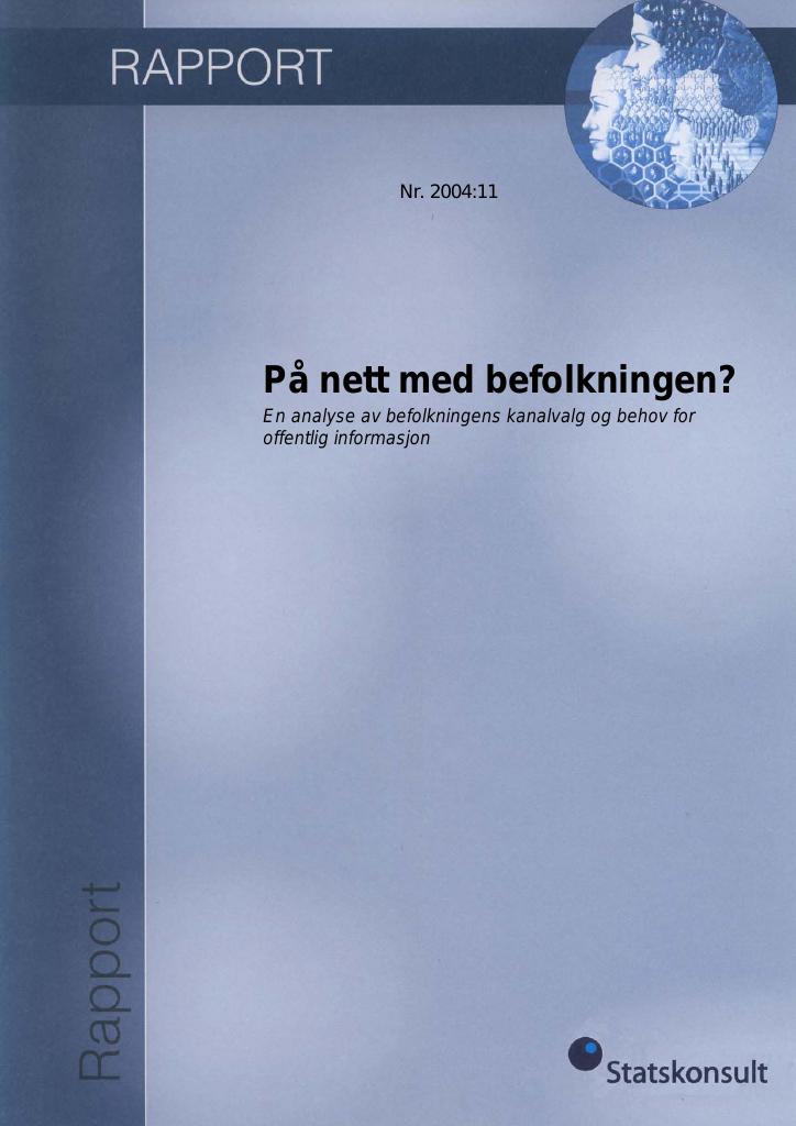 Forsiden av dokumentet Pa nett med befolkningen