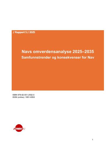 Forsiden av dokumentet Navs omverdensanalyse 2025–2035