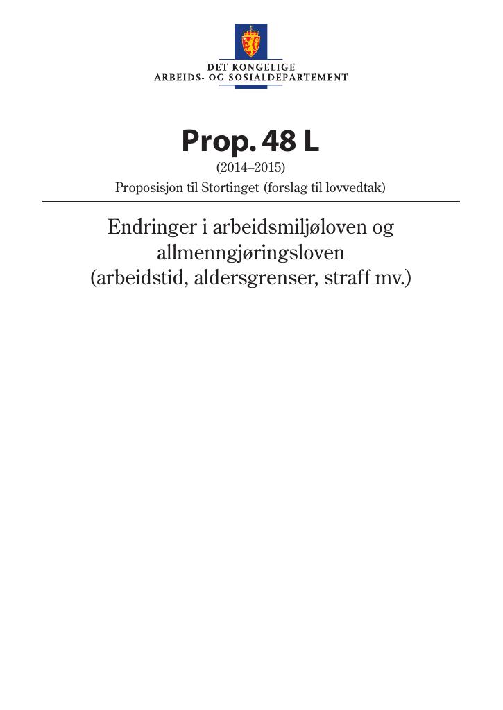 Forsiden av dokumentet Prop. 48 L (2014-2015)