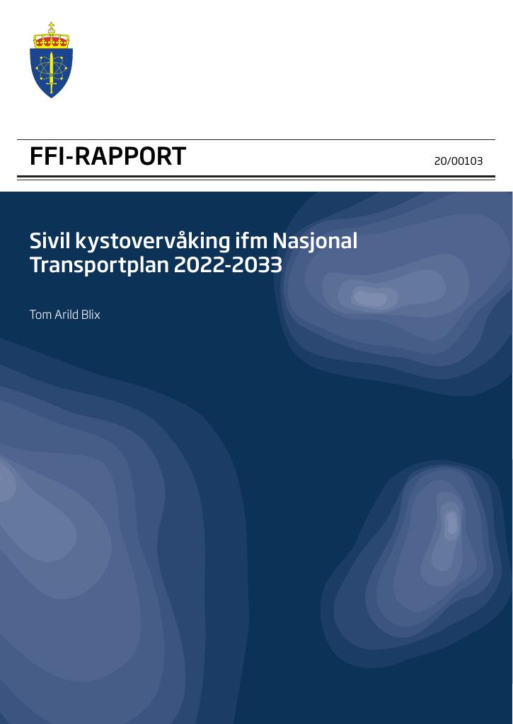 Forsiden av dokumentet Sivil kystovervåking ifm Nasjonal Transportplan 2022-2033