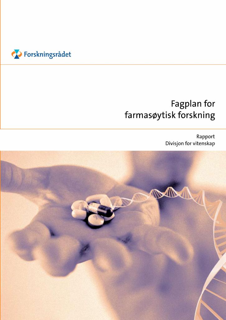 Forsiden av dokumentet Fagplan for farmasøytisk forskning