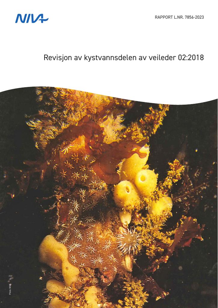 Forsiden av dokumentet Revisjon av kystvannsdelen av veileder 02:2018  M-2529