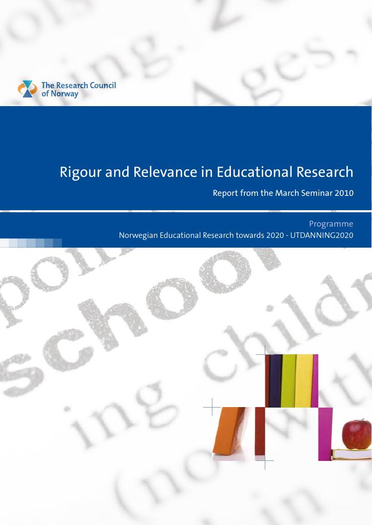 Forsiden av dokumentet Rigour and relevance in Educational Research