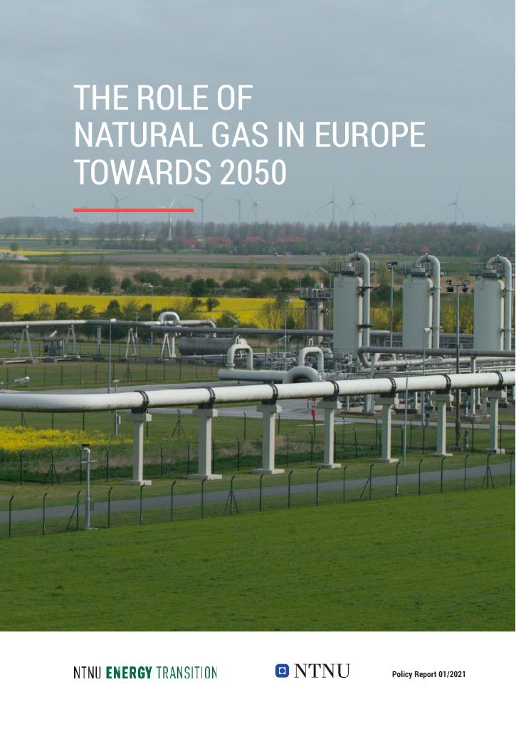 Forsiden av dokumentet The role of natural gas in Europe towards 2050