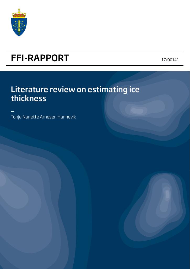 Forsiden av dokumentet Literature review on estimating ice thickness