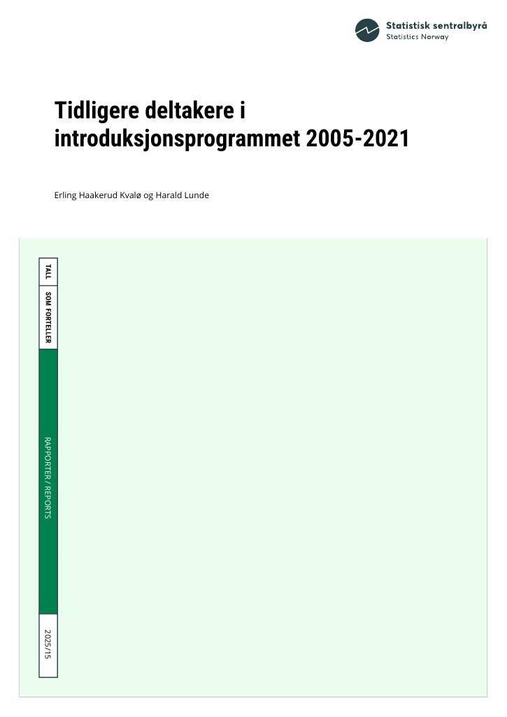 Forsiden av dokumentet Tidligere deltakere i introduksjonsprogrammet 2005-2021