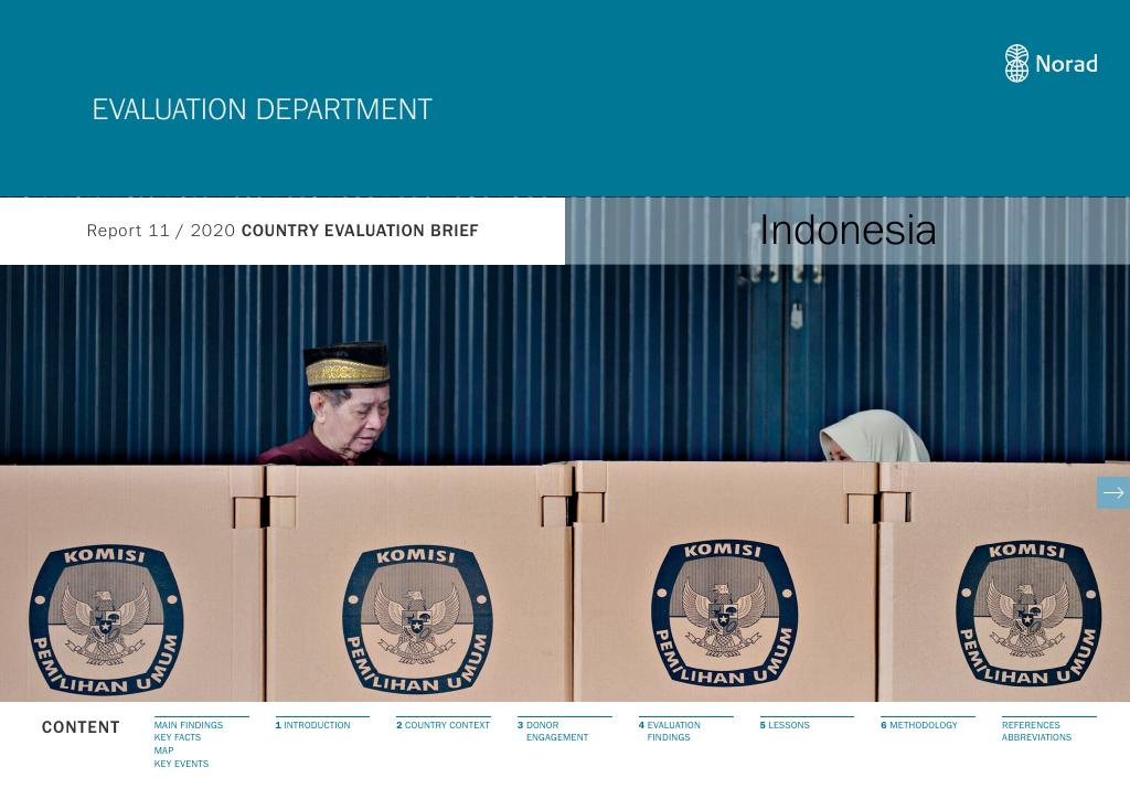 Forsiden av dokumentet Country Evaluation Brief: Indonesia