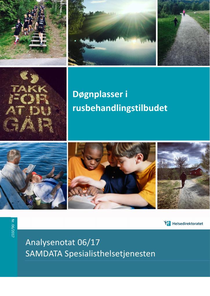 Forsiden av dokumentet Døgnplasser i rusbehandlingstilbudet (TSB)