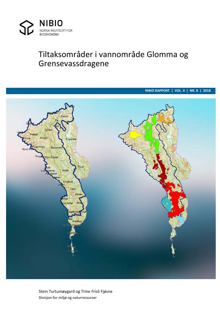 Forsiden av dokumentet Tiltaksområder i vannområde Glomma og Grensevassdragene