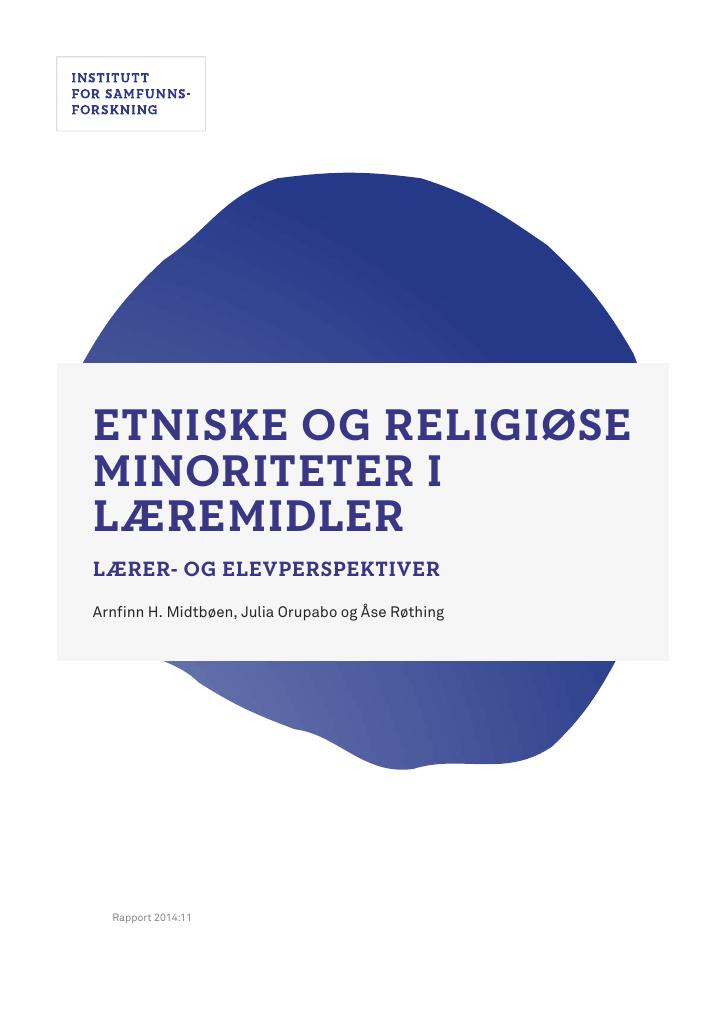 Forsiden av dokumentet Etniske og religiøse minoriteter i læremidler