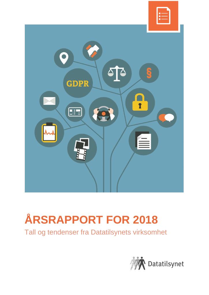 Forsiden av dokumentet Årsrapport Datatilsynet 2018