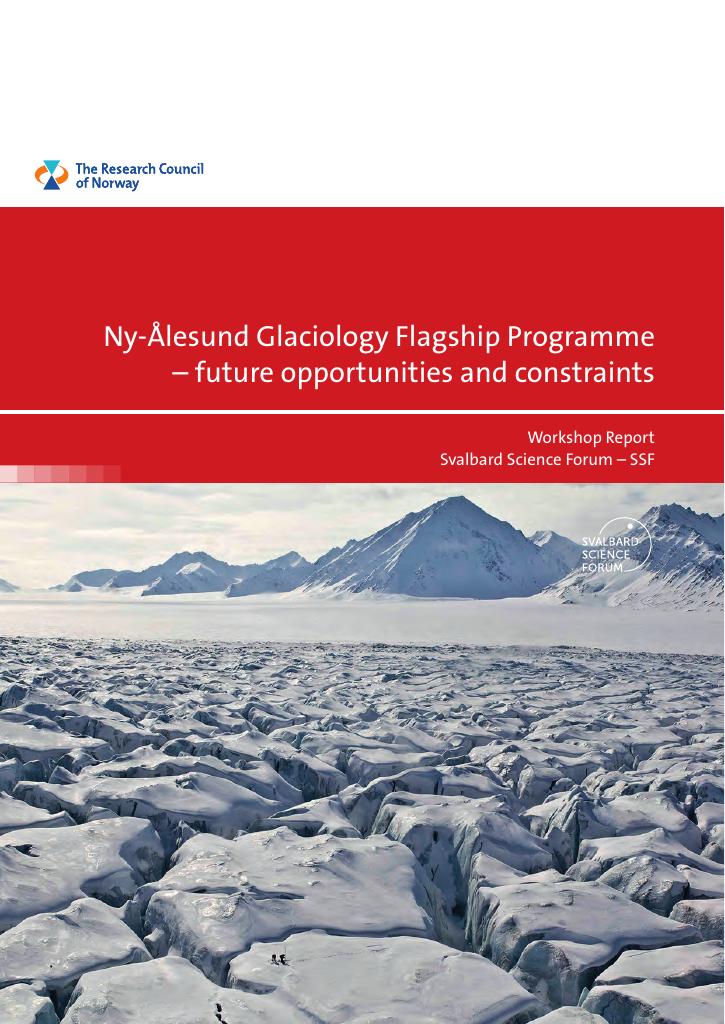 Forsiden av dokumentet Ny-Ålesund glaciology - future opportunities and constraints