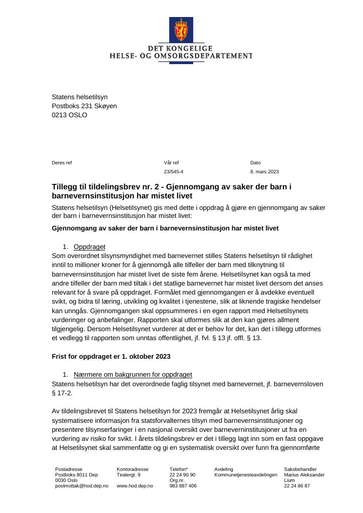Forsiden av dokumentet supplerende 2 2023