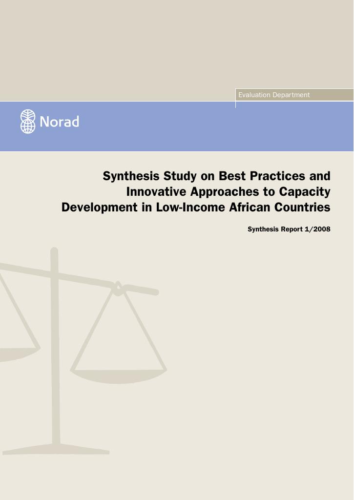 Forsiden av dokumentet Synthesis Study on Best Practices and Innovative Approaches to Capacity Development in Low-Income African Countries