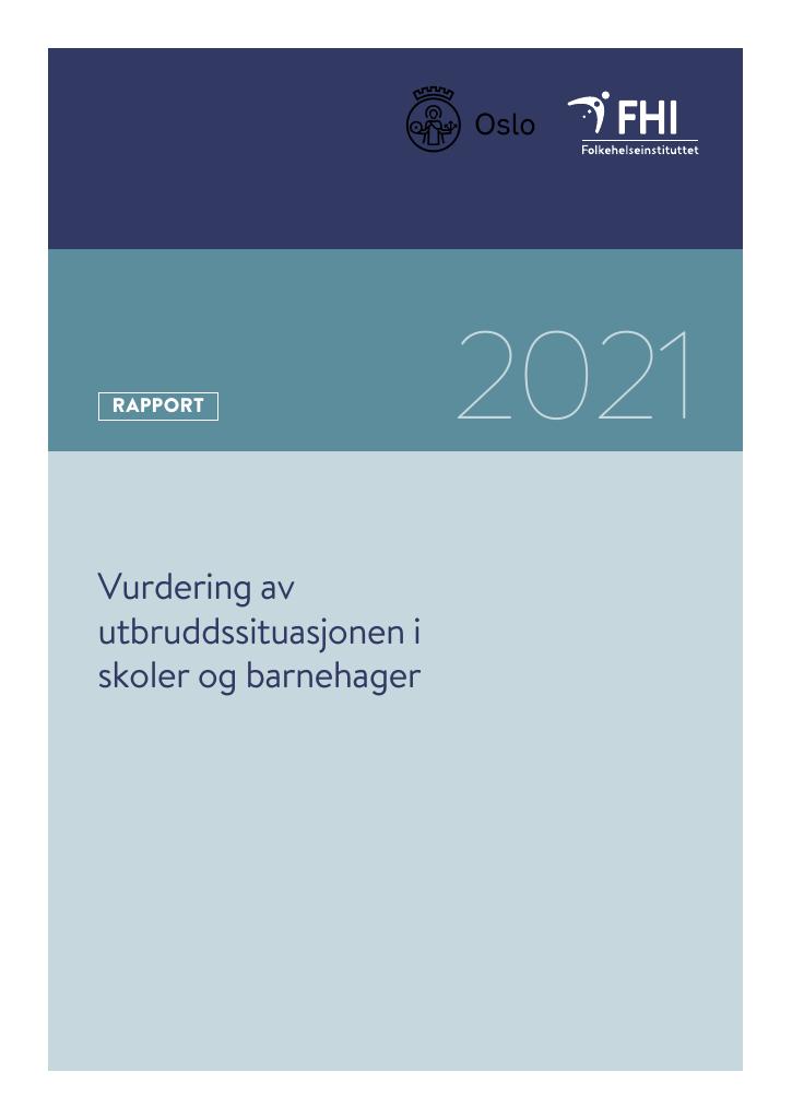 Forsiden av dokumentet Vurdering av utbruddssituasjonen i skoler og barnehager