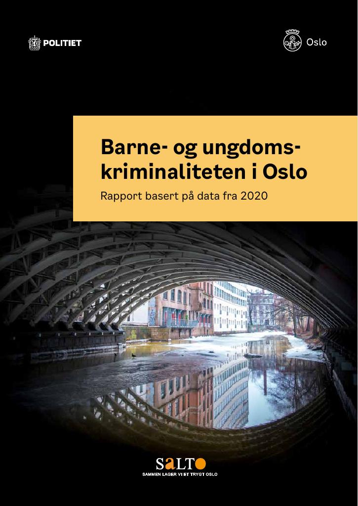 Forsiden av dokumentet Barne- og ungdomskriminaliteten i Oslo 2020