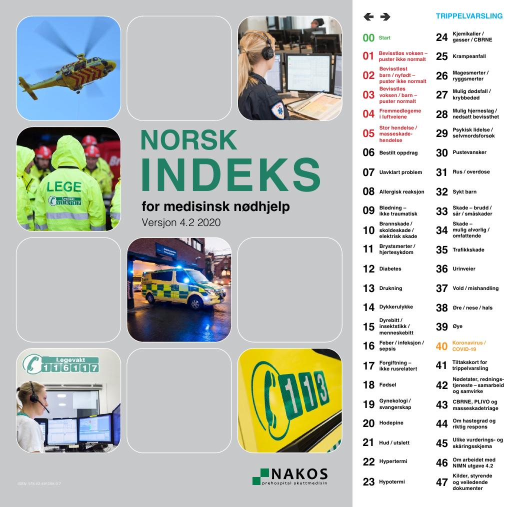 Forsiden av dokumentet Norsk indeks for medisinsk nødhjelp
