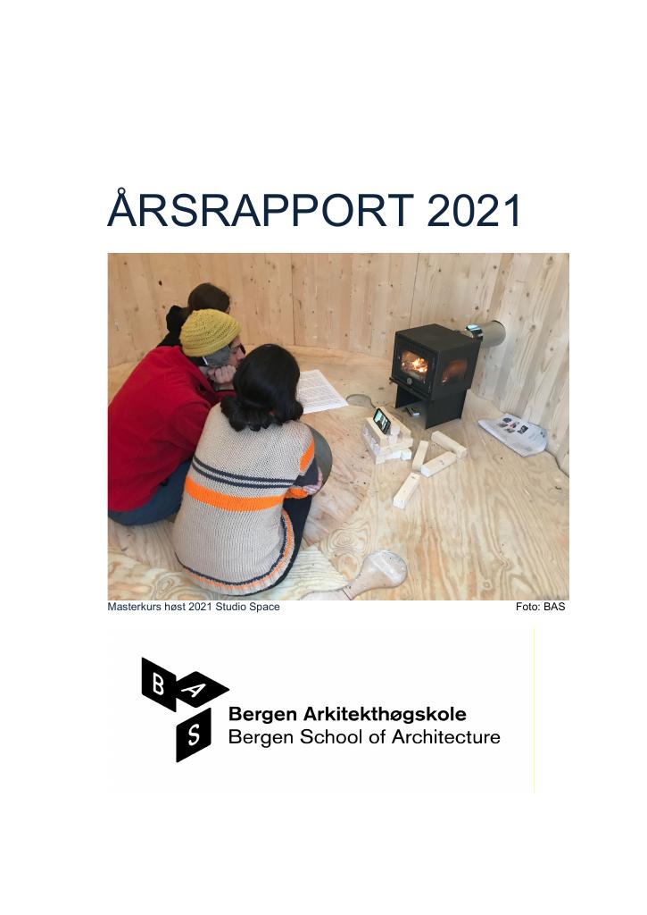 Forsiden av dokumentet Årsrapport Bergen Arkitekthøgskole 2021