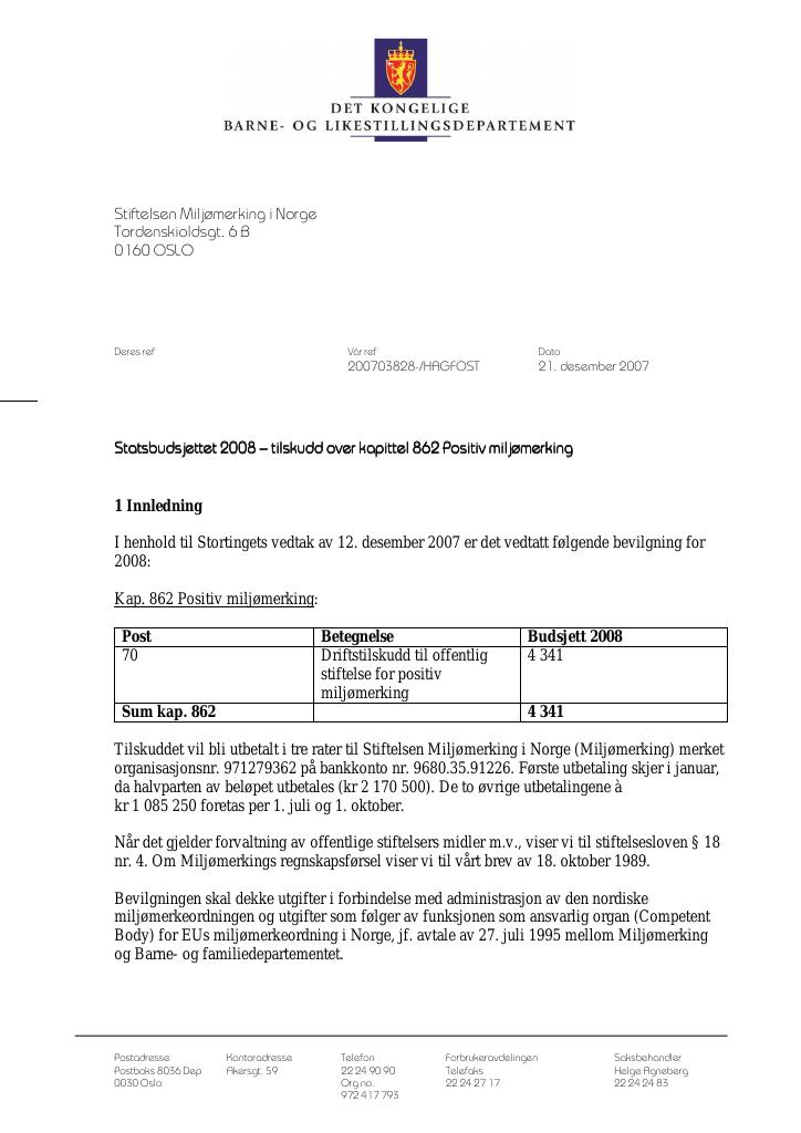 Forsiden av dokumentet Positiv miljømerking