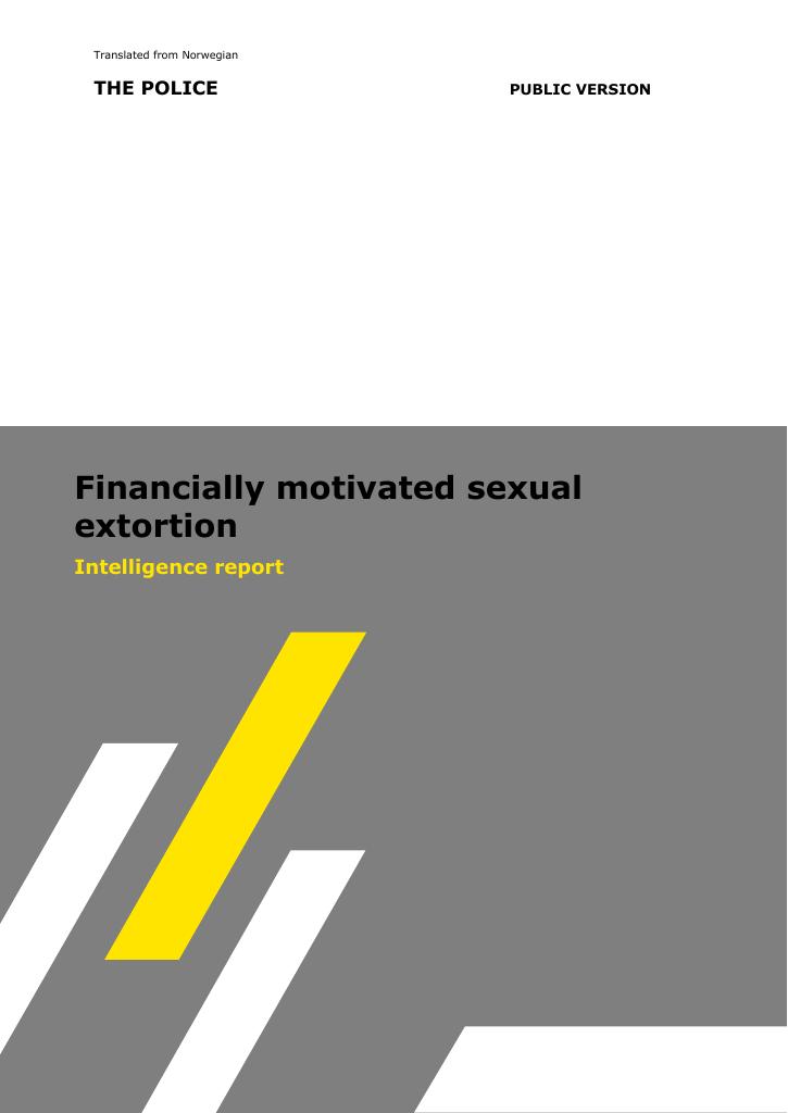 Forsiden av dokumentet Financially motivated sexual extortion