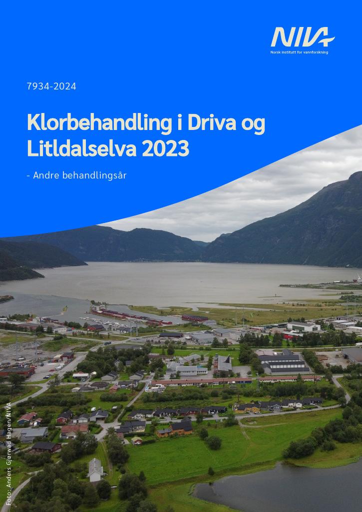 Forsiden av dokumentet Klorbehandling i Driva og Litldalselva 2023 – Andre behandlingsår