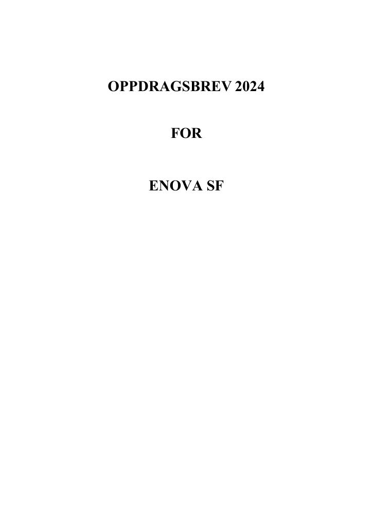 Forsiden av dokumentet Tildelingsbrev Enova SF 2024